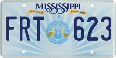 MS license plate FRT623