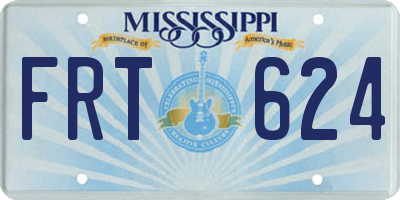 MS license plate FRT624