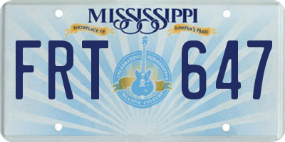 MS license plate FRT647