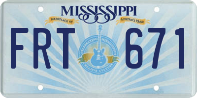 MS license plate FRT671