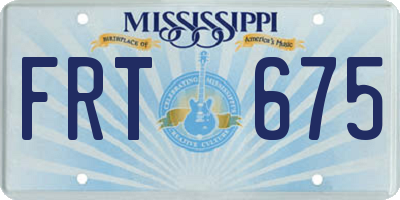 MS license plate FRT675