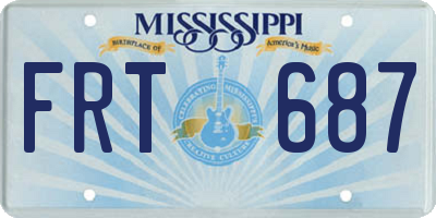 MS license plate FRT687