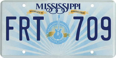 MS license plate FRT709