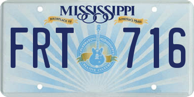 MS license plate FRT716