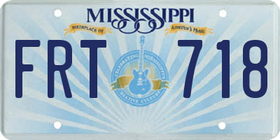MS license plate FRT718