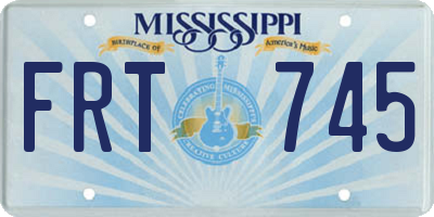MS license plate FRT745