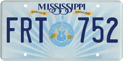 MS license plate FRT752