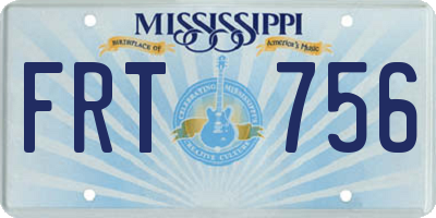 MS license plate FRT756