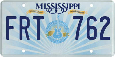 MS license plate FRT762