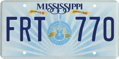 MS license plate FRT770