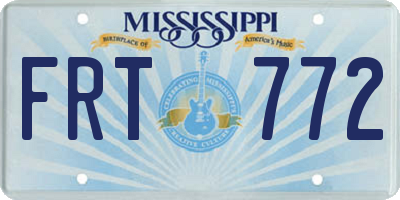 MS license plate FRT772