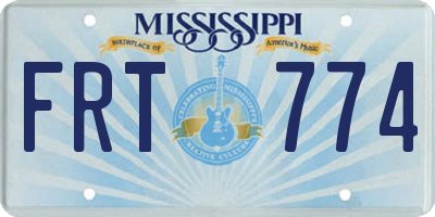 MS license plate FRT774
