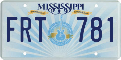 MS license plate FRT781