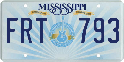 MS license plate FRT793