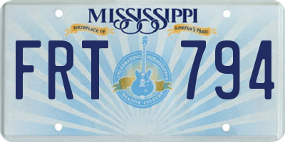 MS license plate FRT794