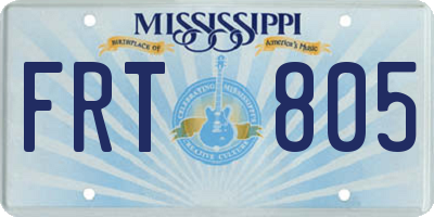 MS license plate FRT805