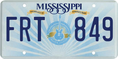 MS license plate FRT849
