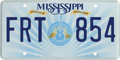 MS license plate FRT854