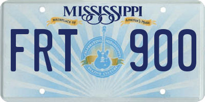 MS license plate FRT900