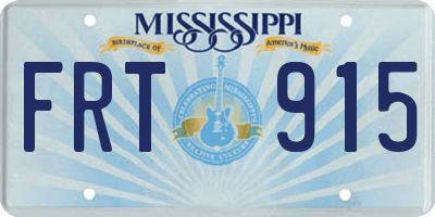 MS license plate FRT915