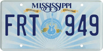 MS license plate FRT949