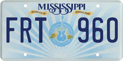 MS license plate FRT960
