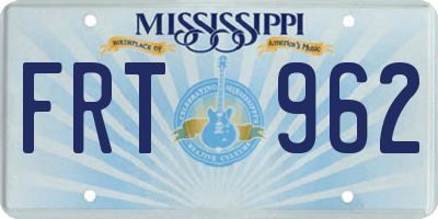 MS license plate FRT962
