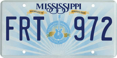 MS license plate FRT972