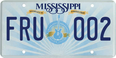 MS license plate FRU002