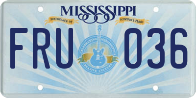 MS license plate FRU036