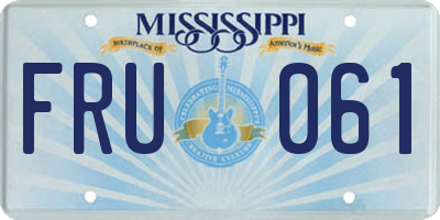 MS license plate FRU061