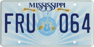 MS license plate FRU064
