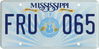 MS license plate FRU065