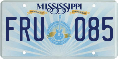MS license plate FRU085