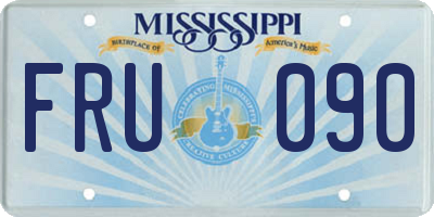 MS license plate FRU090