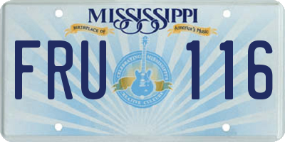 MS license plate FRU116