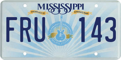 MS license plate FRU143