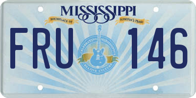 MS license plate FRU146