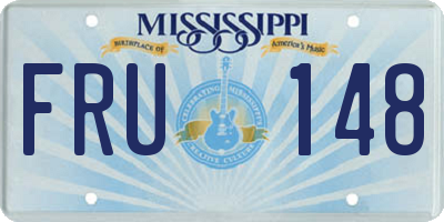 MS license plate FRU148
