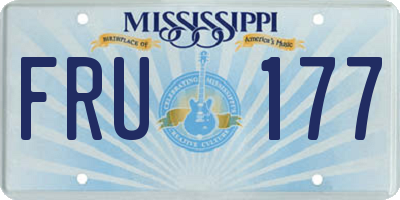 MS license plate FRU177