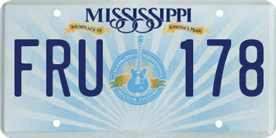 MS license plate FRU178