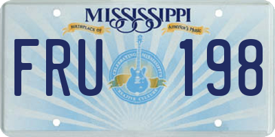 MS license plate FRU198