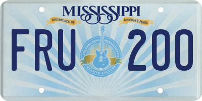 MS license plate FRU200
