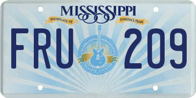 MS license plate FRU209