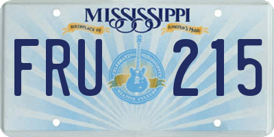 MS license plate FRU215