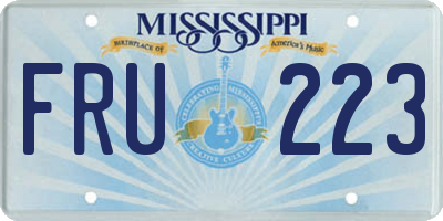 MS license plate FRU223