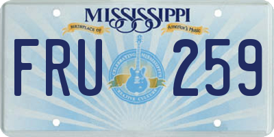 MS license plate FRU259