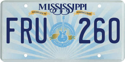 MS license plate FRU260