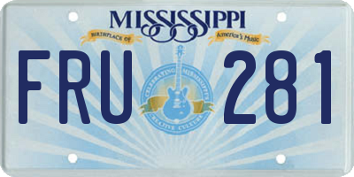 MS license plate FRU281