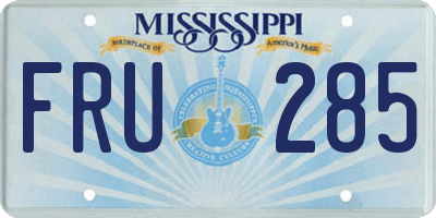MS license plate FRU285